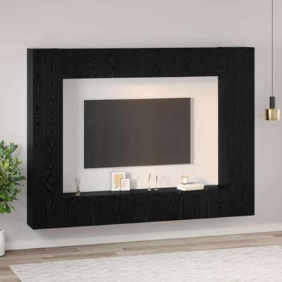 Tv-meubelset 10 pcs Zwart eiken Medium 30.5 x 30 x 90 cm