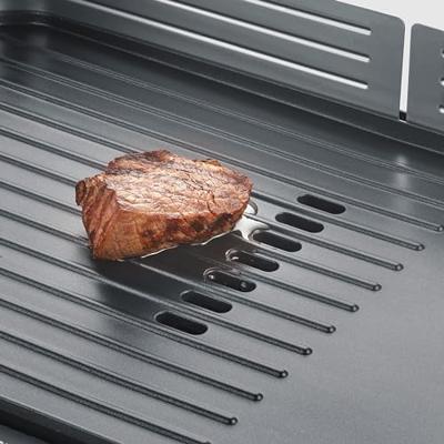 Verstelbare plancha tot 230°C - SEVERIN PG8564 - Verwijderbare antiaanbakplaat - Elektrische grill met vetopvangbak - Zwart