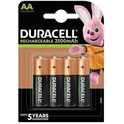 Duracell AA HR6 oplaadbare NiMH (nikkelmetaalhydride) 2500 mAh, 1,2 V, 119 x 84 x 15 mm