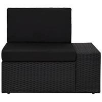 3-delige Loungeset poly rattan zwart - thumbnail