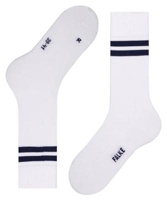 FALKE Dynamic Unisex sportsokken - Katoenen sportsokken met strepen voor dames en heren - witte sportsokken