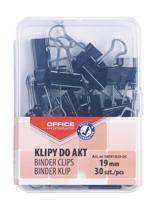 OFFICE products foldbackclip, zwart, 19 mm, plastic doos van 30 stuks - thumbnail