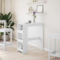 Bartafel met rekken 90x40x103,5 cm bewerkt hout wit - thumbnail