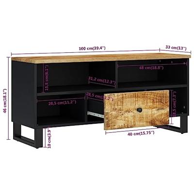 Tv-meubel 100x33x46 cm massief mangohout en bewerkt hout