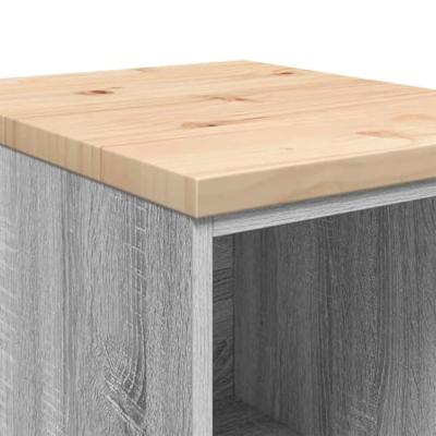 Garagekast 40x51x85 cm massief grenenhout grijs sonoma