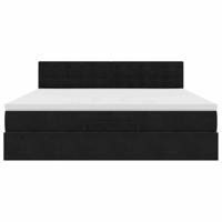 Ottoman bed met matras en LED's 160x200cm fluweel zwart - thumbnail