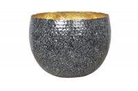 Handgemaakte decoratieve kom ORIENT 26cm zilver met patina in klassiek gehamerd ontwerp - 41563 - thumbnail