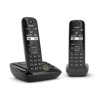 Gigaset AS690A draadloze telefoon, antwoordapparaat, Duo, zwart.
