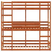 Stapelbed 3-persoons massief grenenhout wasbruin 75x190 cm - thumbnail