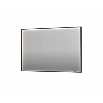 Spiegel INK SP19 120x4x80 cm incl. direct LED-Verlichting Rondom en Spiegelverwarming Geborsteld Metal Black