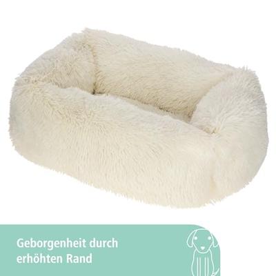 Knuffelbed Fluffy, crème, 80x60cm
