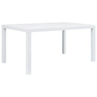 Tuintafel 150x90x72 cm rattan-look kunststof wit - thumbnail
