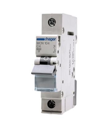 Hager MCN104 Zekeringautomaat 1-polig 4 A 400 V Hager MCN104 Zekeringautomaat 1-polig 4 A 400 V