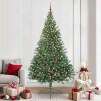 VidaXL Kunstmatig voorverlicht kerstboom met 300 led groen 240 cm pvc - thumbnail