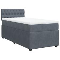 Boxspring met matras fluweel donkergrijs 90x200 cm - thumbnail