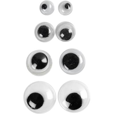 Creativ Company Wiebelogen, niet zelfklevend, d 4+6+8+10 mm, 40 div/ 1 doos