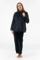Gaubert dames huispak Fleece - Loungeset met rits - Vrouwen warm pyjama pak - loungewear - thumbnail