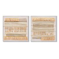 Canvas Home ESPRIT Beige Natuurlijk Boho 82 x 4,5 x 82 cm (2 Stuks) - thumbnail