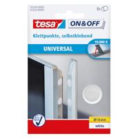 TESA On & Off 55226-03-00 Klittenband punten Om vast te plakken Haak- en lusdeel (Ø) 16 mm Wit 8 paar - thumbnail