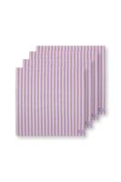 Pip Studio Stripes Set/4 Servetten Lila - thumbnail