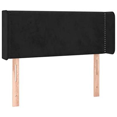 Hoofdbord met randen 93x16x78/88 cm fluweel zwart