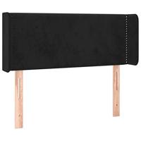 Hoofdbord met randen 93x16x78/88 cm fluweel zwart - thumbnail