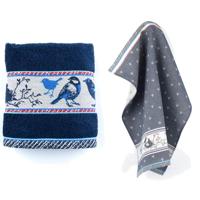 Bunzlau Castle Keuken- en theedoek set Birds Donkerblauw - thumbnail