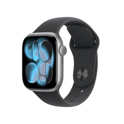 Apple Watch Series 11 GPS + Cellular 42 mm Aluminium kast Sport Band Zwart M/L