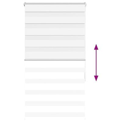 VidaXL Zebra rolgordijn 80x150 cm stofbreedte 75,9 cm polyester wit VidaXL Zebra rolgordijn 80x150 cm stofbreedte 75,9 cm polyester wit