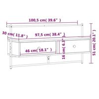 Tv-meubel wandgemonteerd 100,5x30x51 cm hout sonoma eikenkleur - thumbnail