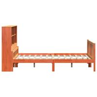 Bed met boekenkast zonder matras hout wasbruin 150x200 cm - thumbnail