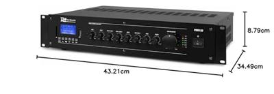 Power Dynamics PRM120 100V & 4/8 Ohm 19-inch versterker - 120 Watt