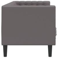 Driezitsbank Chesterfield-stijl kunstleer grijs - thumbnail