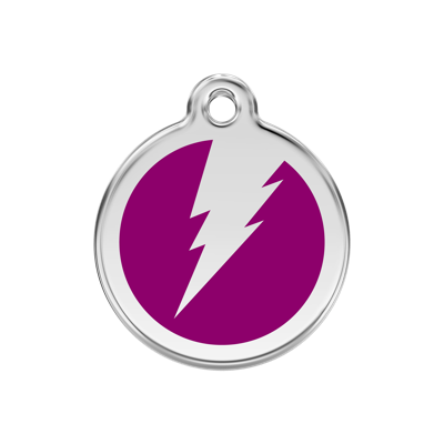 Flash Purple roestvrijstalen hondenpenning medium/gemiddeld dia. 3 cm RedDingo - Reddingo