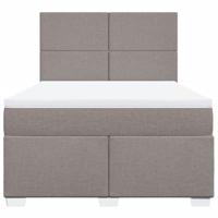 Boxspring met matras stof taupe 140x190 cm - thumbnail