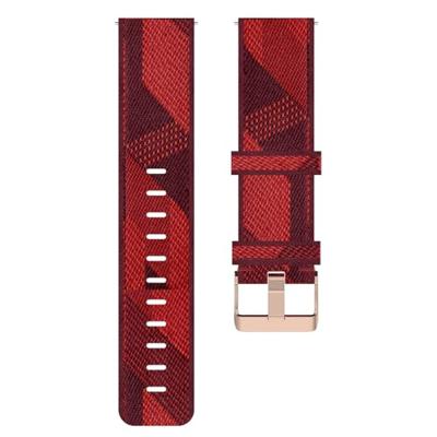 By Qubix - Compatible met Garmin Venu 3s / Vivoactive 4s / Venu 2s / Vivomove 3s / Forerunner 255s - Canvas nylon bandje - Rood - Compatible Garmin bandje