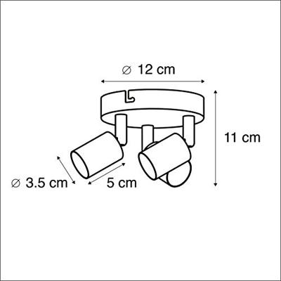 QAZQA Industriële spot zwart kantelbaar rond 3-lichts - Jeany
