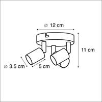QAZQA Industriële spot zwart kantelbaar rond 3-lichts - Jeany - thumbnail