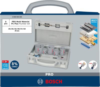 Bosch Accessoires PRO Multi Material PC Plus Hole Saw Set | 9 pcs - 2608594435