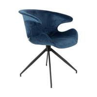 Zuiver Eetkamerstoel 'Mia' Velvet, kleur Blauw - thumbnail