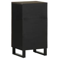 Dressoir 40x33x75 cm massief mangohout zwart - thumbnail