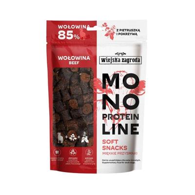 WIEJSKA ZAGRODA Monoprotein Line Soft Snacks Beef - traktatie voor hond - 115g