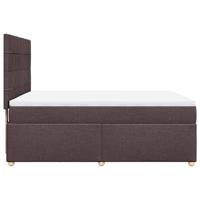 Boxspring met matras stof donkerbruin 160x200 cm - thumbnail