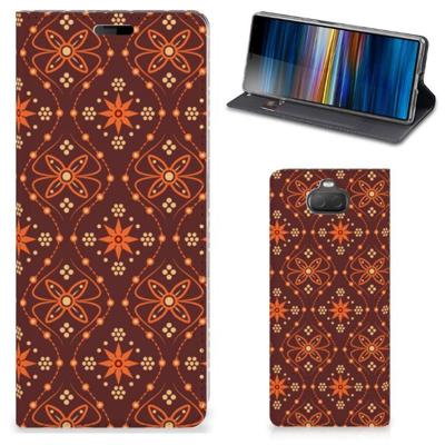 Sony Xperia 10 | Hoesje met Magneet | Batik Brown Sony Xperia 10 | Hoesje met Magneet | Batik Brown