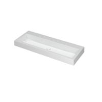 INK Momento Wastafel Polystone met 1 Kraangat - 1200x450x90 mm - Glans Wit - thumbnail