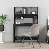 Bureau met schappen 102x45x148 cm bewerkt hout zwart - thumbnail