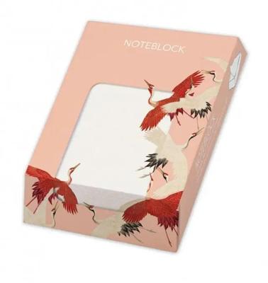 Memo blocnote: Woman haori with Red and White Cranes