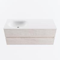 MONDIAZ VICA 120cm badmeubel onderkast Underlayment 2 lades. Wastafel MOON links zonder kraangat, kleur Talc. - thumbnail
