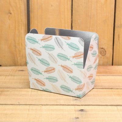 Bonbon doosjes - Chocolade doosje - Veertjes metallic LAAG - 24 stuks