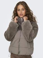 Only Onlwanja Fur Puffer Mix Jacket Noos Otw Jackets Walnut - thumbnail